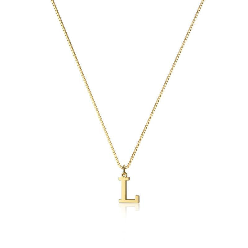 Personalized initial necklace in gold plating, unique women's accessory