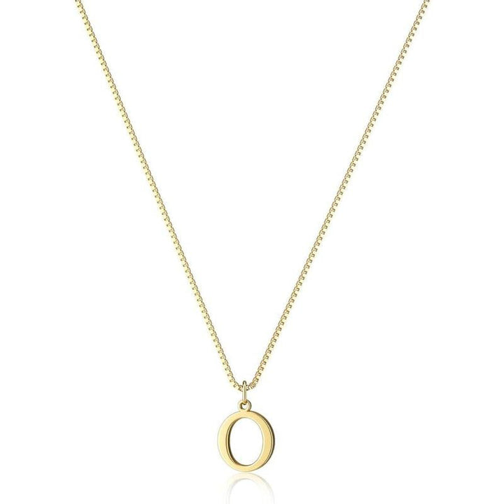 Gold plated initial necklace, women's custom letter jewelry, simple beauty