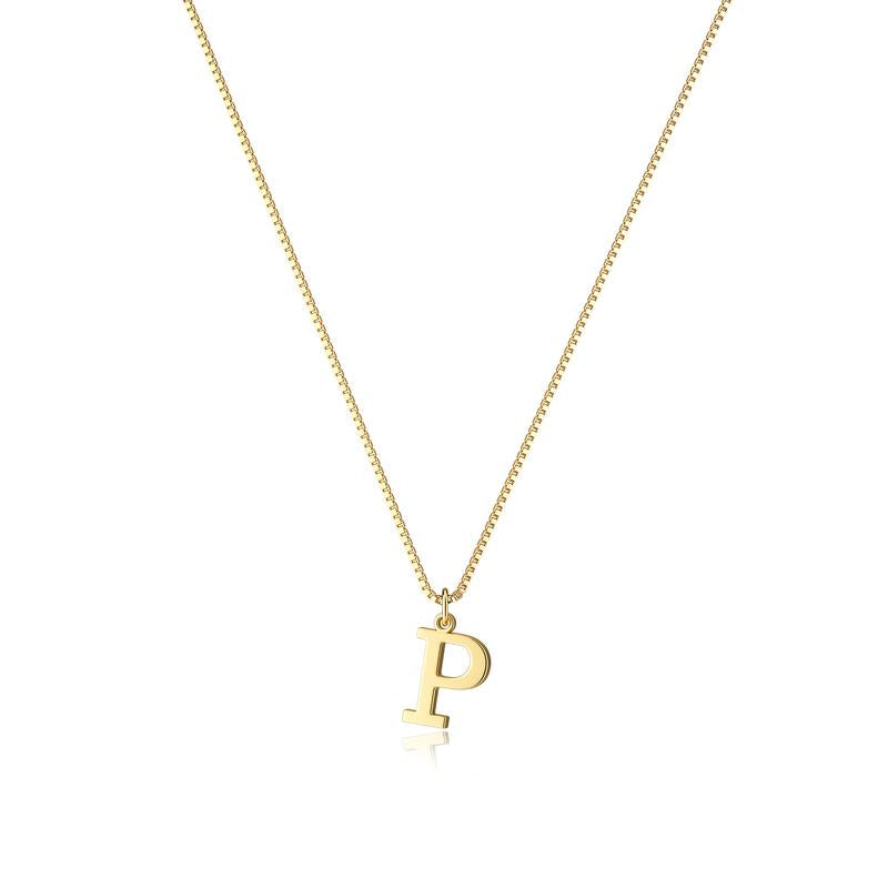 Women's personalized gold initial pendant, adds a touch of individuality