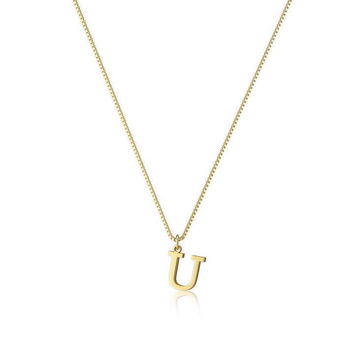 Personalized women's gold necklace, initial pendant for a special someone