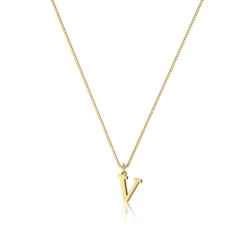 Gold initial necklace for women, sophisticated and customizable design
