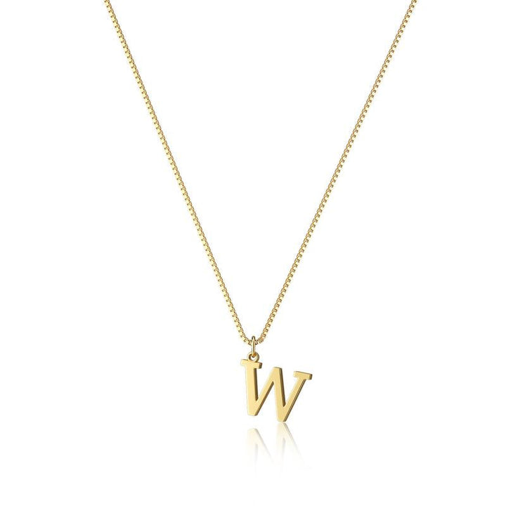 Women's gold plated initial pendant necklace, classic and versatile