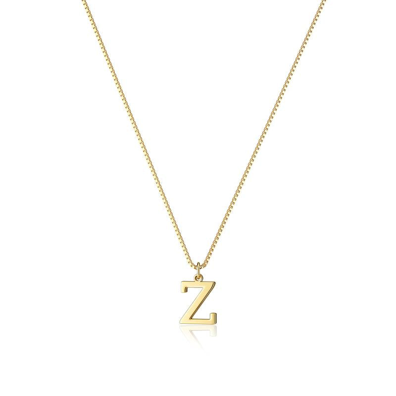 Timeless gold plated initial necklace, women's elegant and personal style
