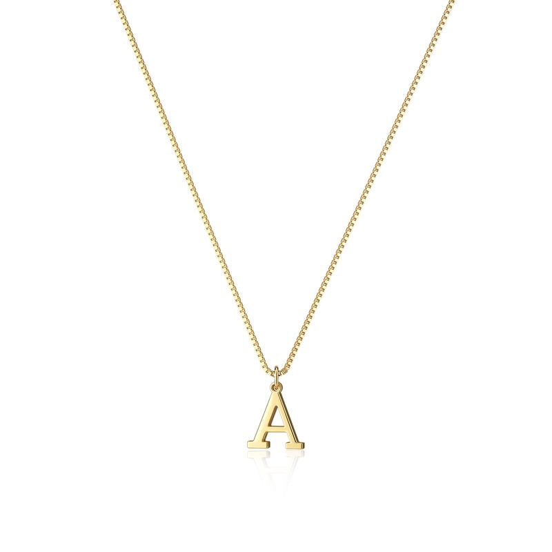 Custom initial gold necklace, women's minimalist pendant, elegant accessory