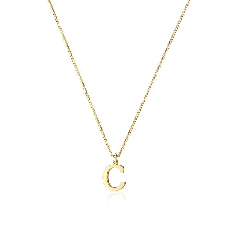 Elegant women's gold necklace with initial, a perfect gift idea