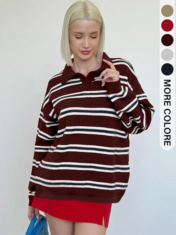 Classic Women's Heritage Striped Knit Sweater, long sleeve, cozy top for cool weather