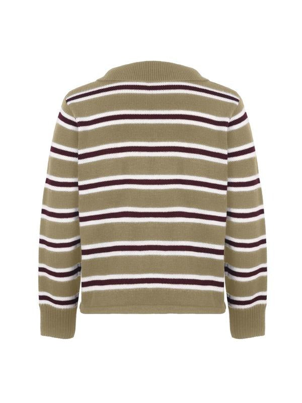 Wardrobe shot of Women's Heritage Striped Knit Sweater, a versatile women's winter fashion piece
