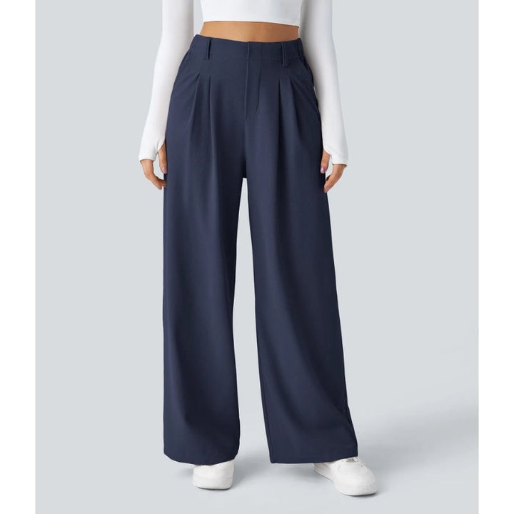 Women's high waisted waffle knit pants, perfect for relaxing or casual everyday wear, wide leg