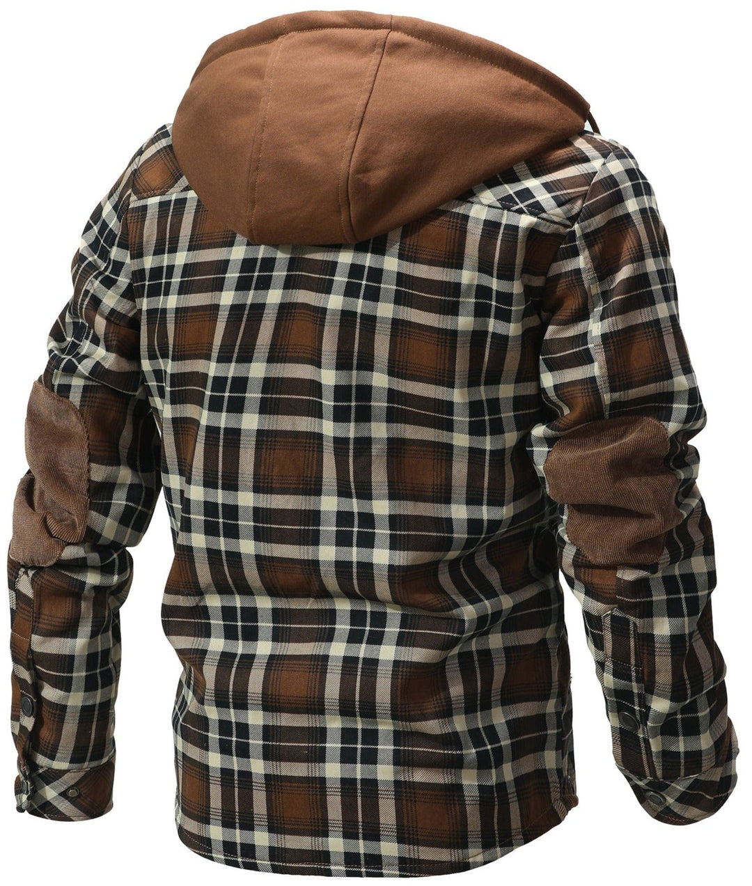 Detail of the pockets on a women's casual flannel jacket, practical and stylish for everyday wear