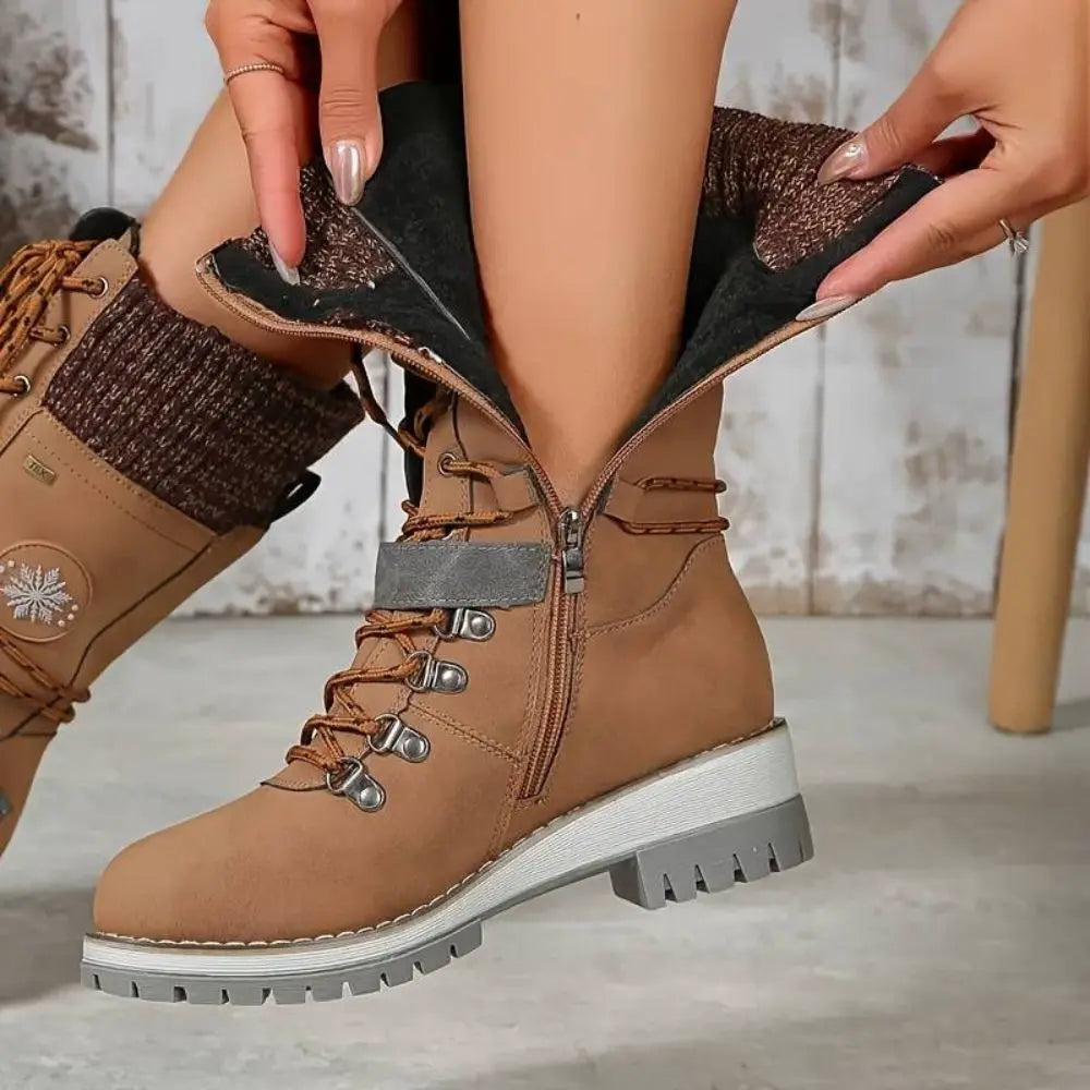 Fashionable women's snow boots, insulated, waterproof, and comfortable