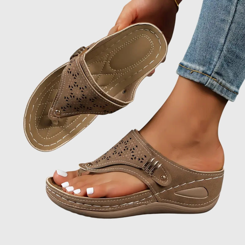 Women's Kaylie orthopedic wedge sandals, slip-on comfort with arch support for foot pain relief.