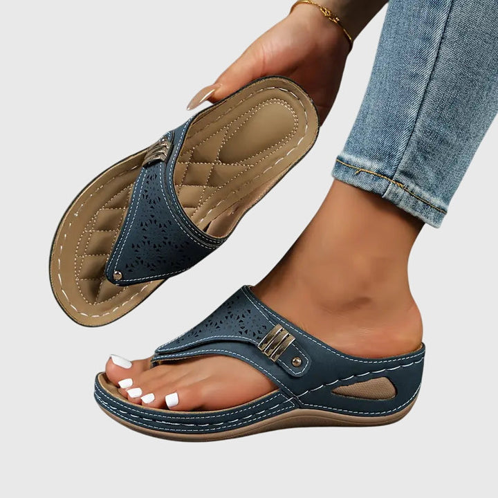 Kaylie women's ergonomic wedge sandals, perfect for casual everyday wear with stable walking comfort.