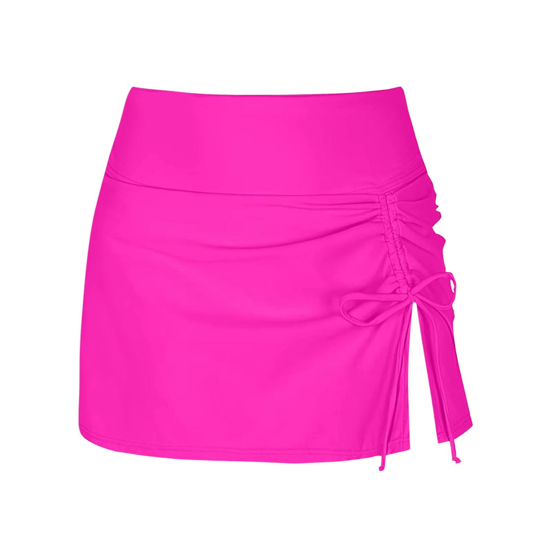 Side profile of Liv women's quick-dry swim shorts, emphasizing the functional side slits & flattering cut.