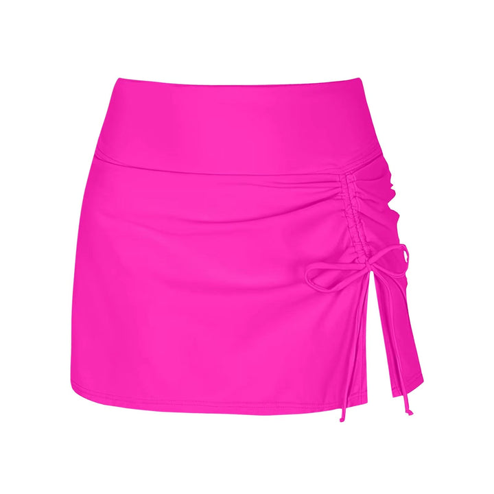 Side profile of Liv women's quick-dry swim shorts, emphasizing the functional side slits & flattering cut.