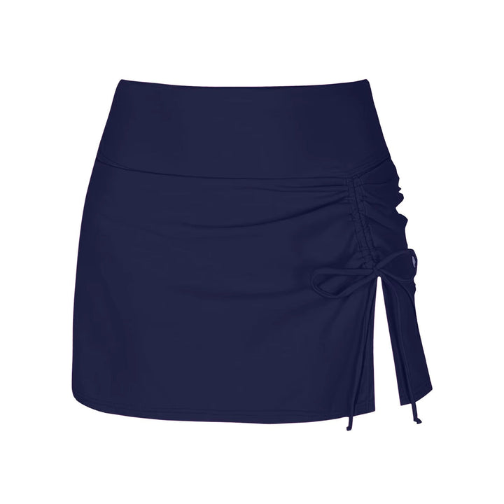 Rear view of Liv women's quick-dry swim shorts with side slits, showcasing comfortable fit for beach or pool.
