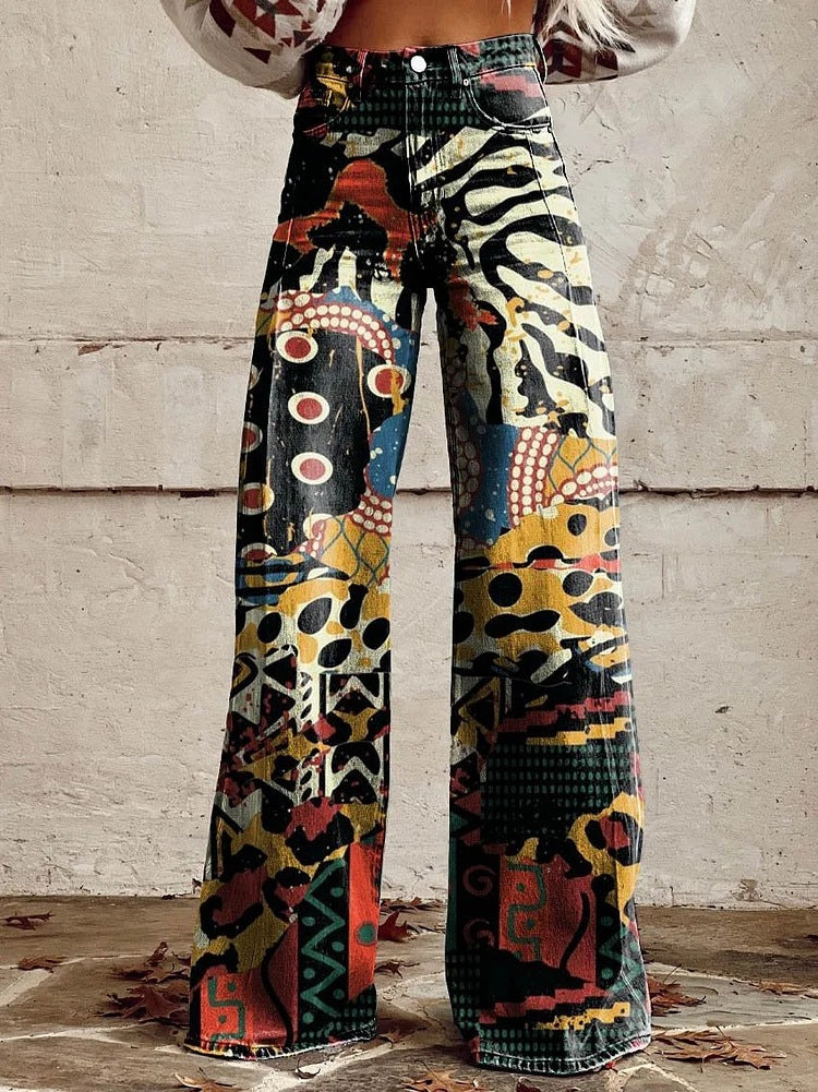 Summer style women's long fit jeans, versatile and trendy baggy design.