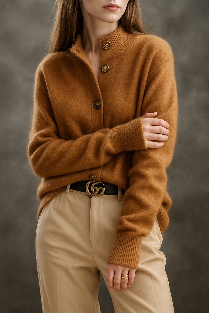 Women's Luxe Cashmere Blend Knit Cardigan, soft and elegant button-front