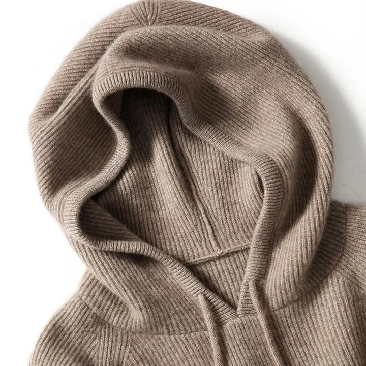 Women's cashmere blend relaxed hoodie, perfect for layering and comfort