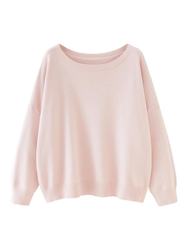 Relaxed fit knit sweater for women, minimalist design, cozy and warm cashmere blend pullover