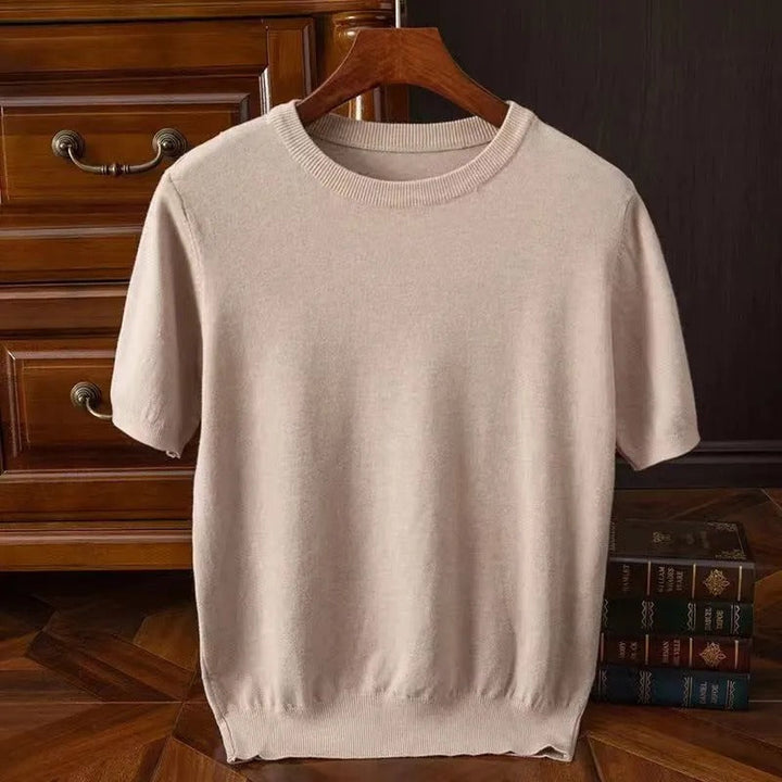 Cashmere women's long sleeve tee. Soft premium knit top, a luxurious crew neck for casual comfort.