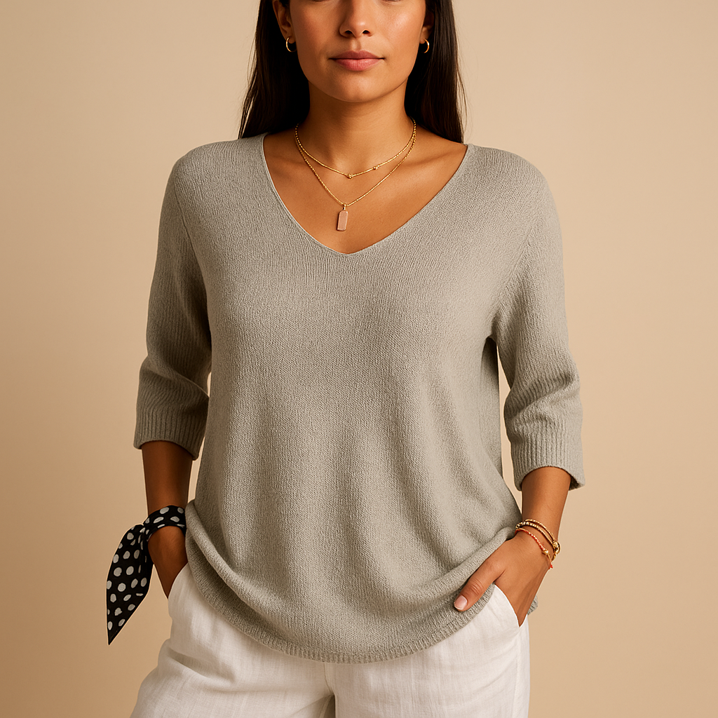 Chic women's fashion blouse with modern design, versatile for daily wear, elegant & loose fit.