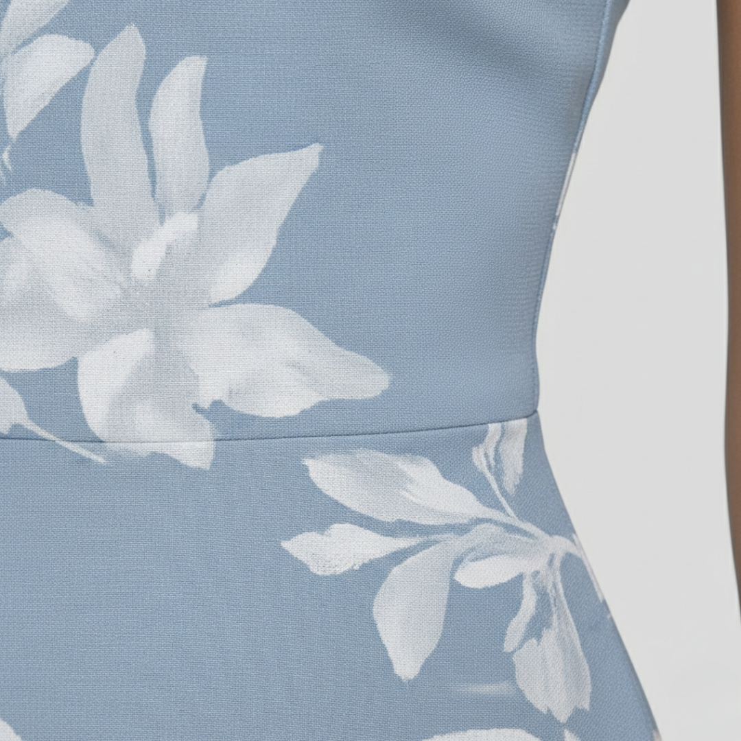 Stylish off-shoulder floral midi dress for women, comfortable & chic summer party wear.