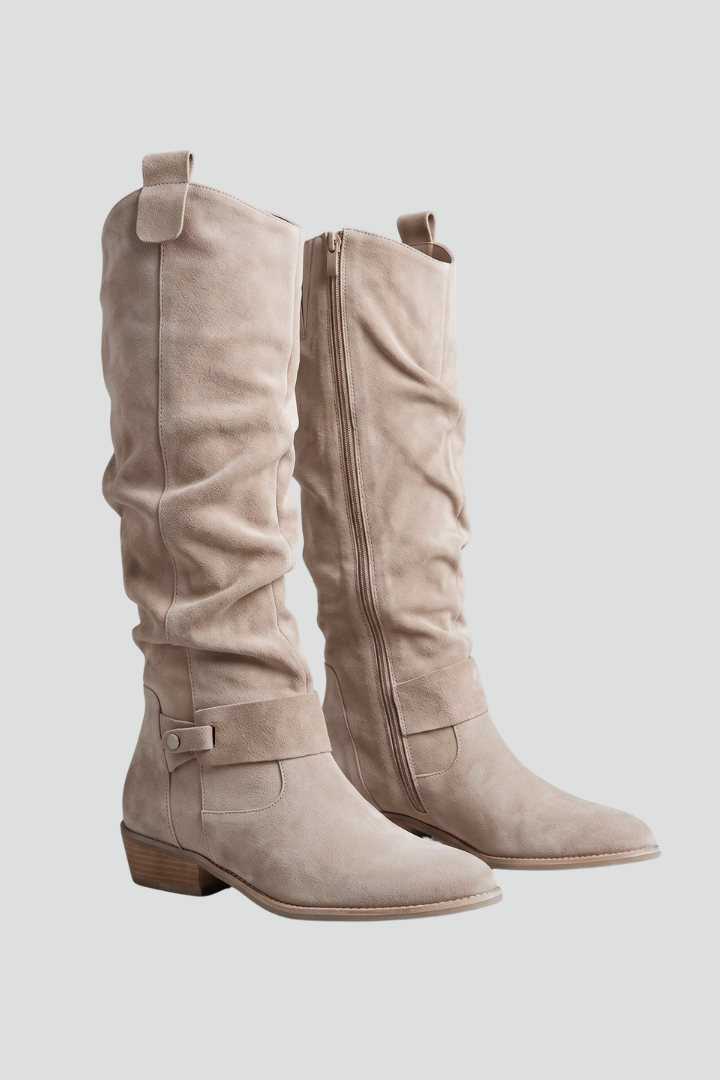 Women's orthopaedic knee-high boots with side zipper, offering comfortable support for fall & winter fashion.