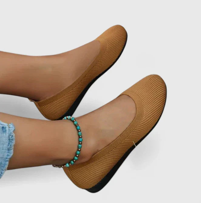Side profile of women's ergonomic orthopedic shoes, engineered for arch support and ultimate comfort.