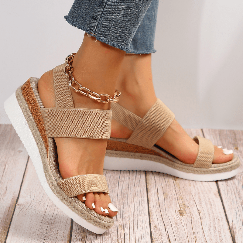 Women's orthopedic platform sandals, comfortable with arch support, perfect for all-day summer wear.