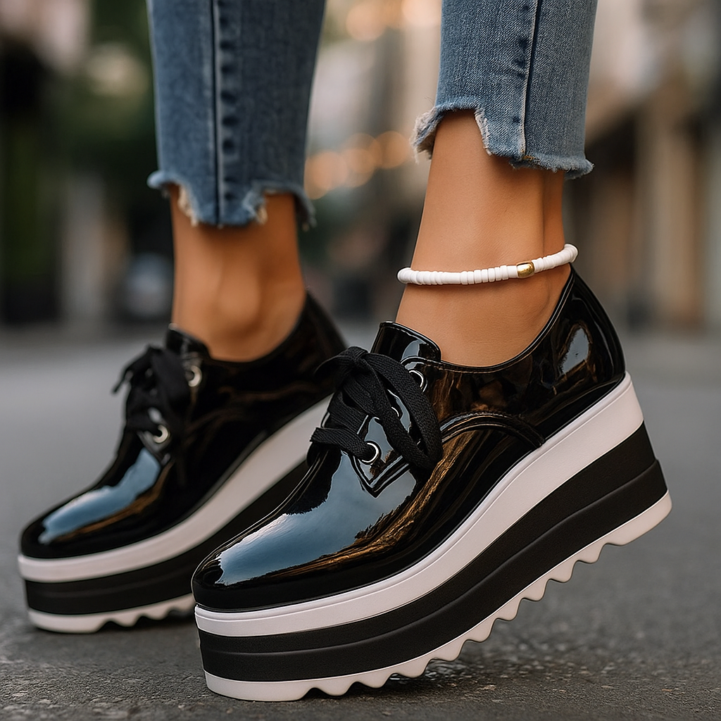 Women's supportive platform shoes with orthopedic design, ensuring comfort and arch support for active ladies.