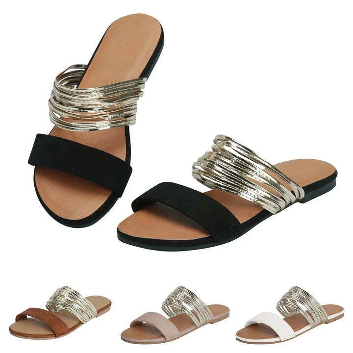 Slip-on women's orthopedic slides, designed for arch support & ultimate comfort. Lightweight casual summer sandals.