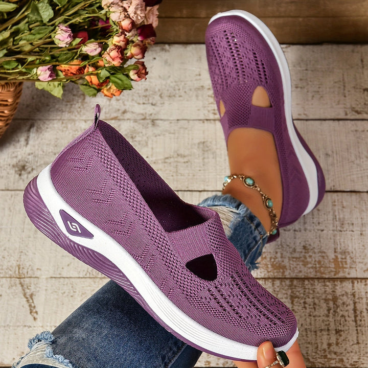 Orthopedic women's walking shoes, breathable slip-on design for superior foot pain relief.