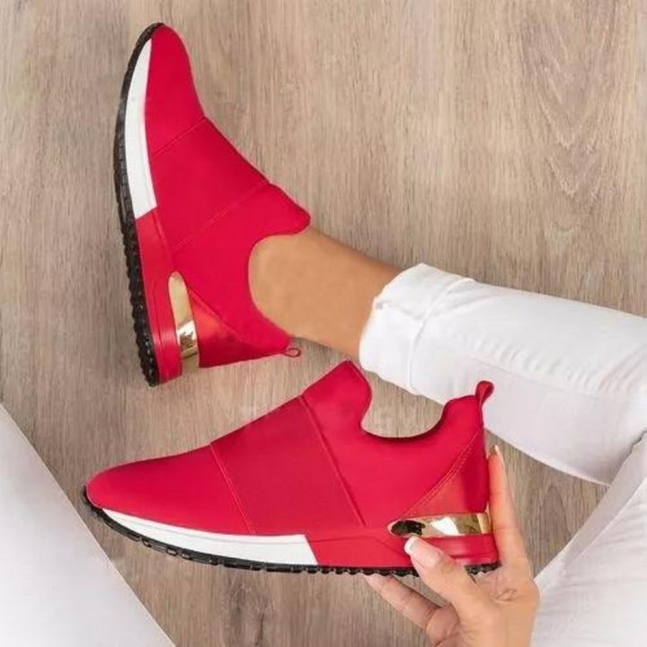 Lace-up women's orthopedic sneakers, offering supportive footwear for casual walking & active lifestyles.
