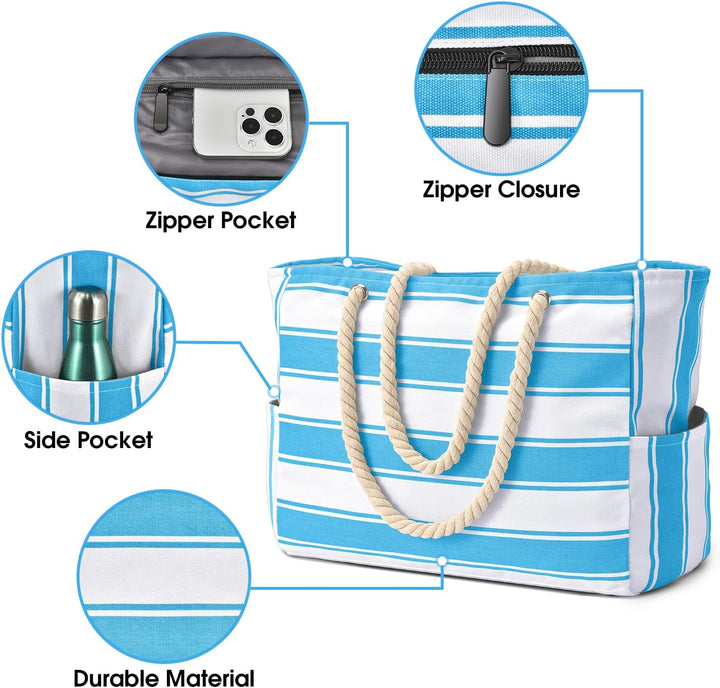 Chic waterproof women's beach tote, ideal for stylish getaways.