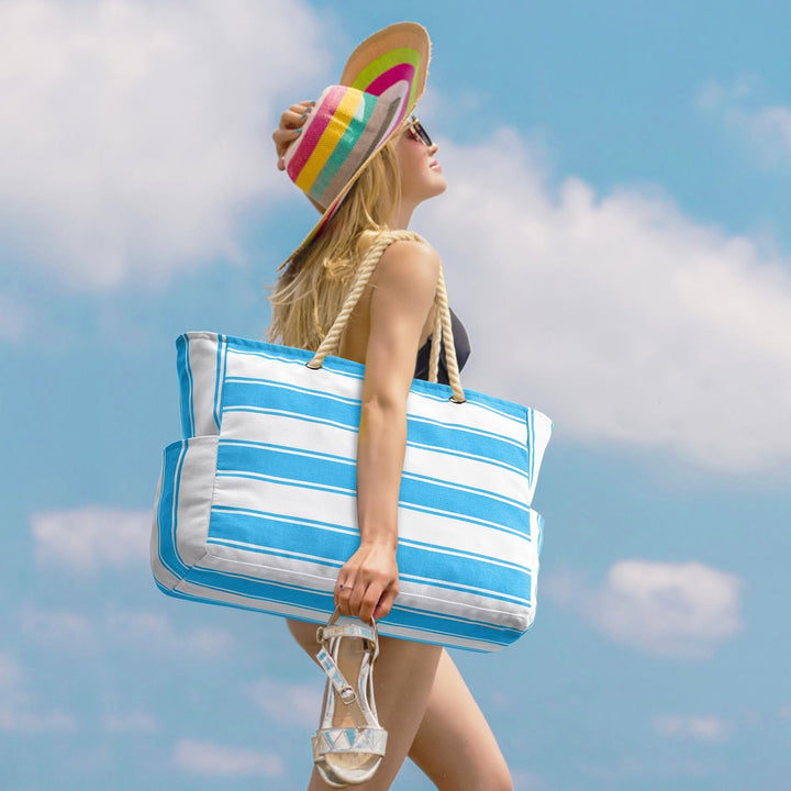 Durable oversized waterproof beach bag for all your vacation needs.