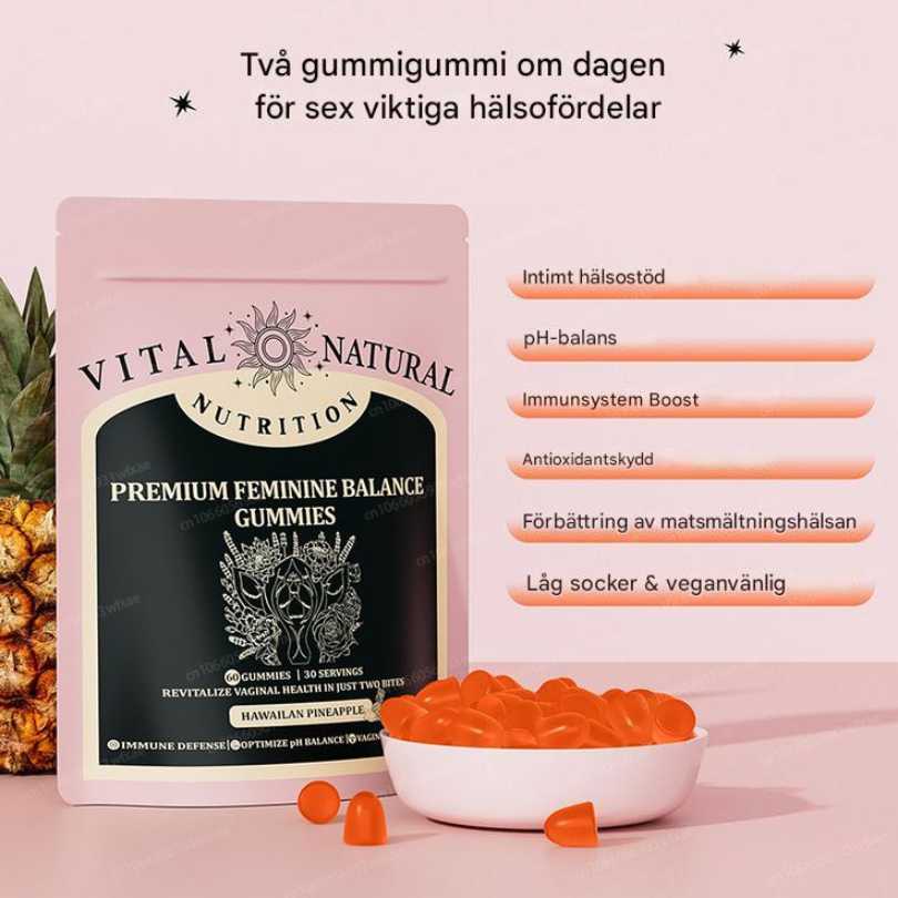 Natural defense pineapple gummies for women, promoting healthy pH balance, feminine freshness, and wellness.