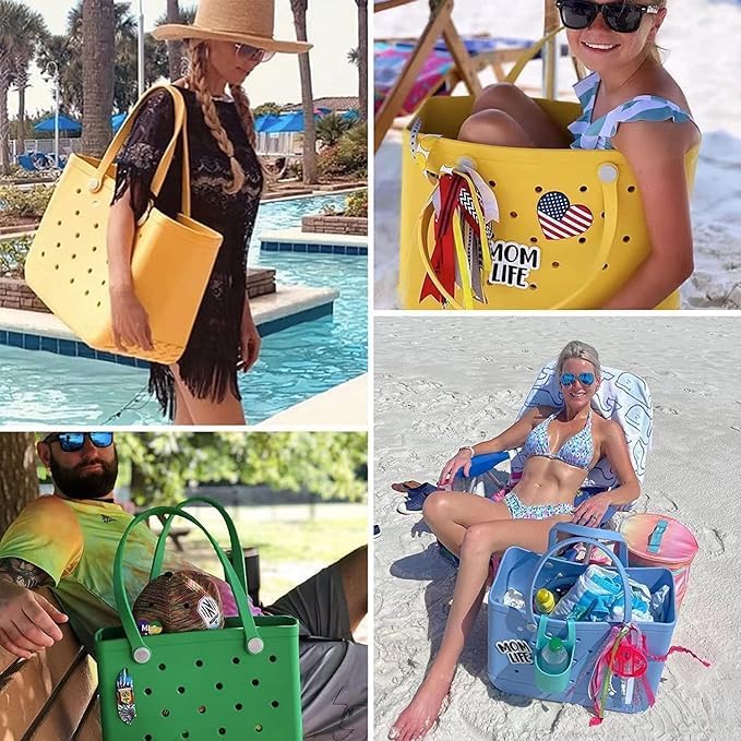 Waterproof and sandproof EVA beach bag for women, large capacity, easy to clean.