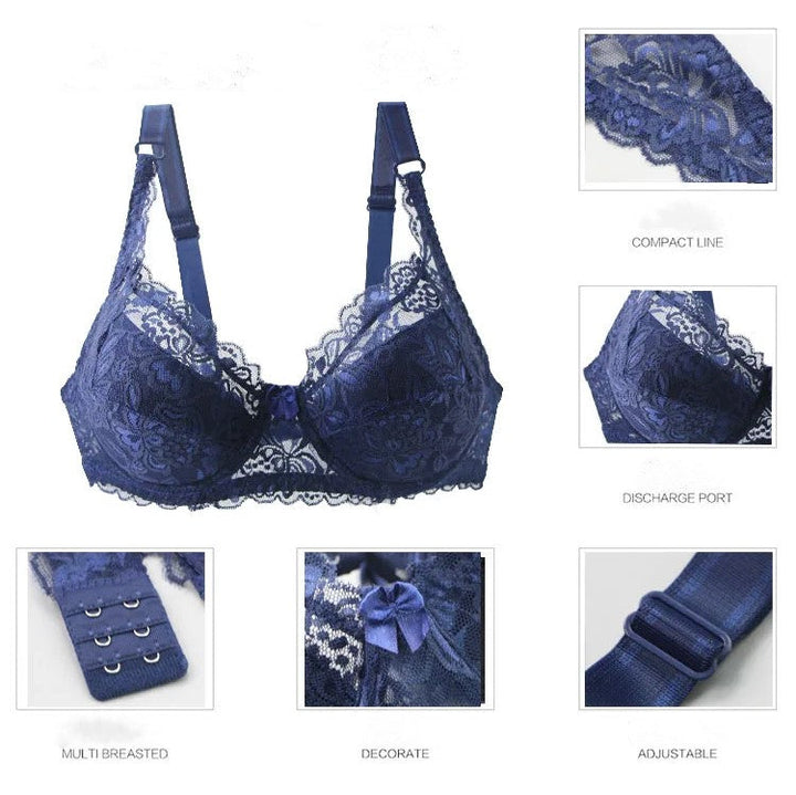 Supportive & sexy plus-size lace push-up bra for women, comfortable lingerie for all-day wear.