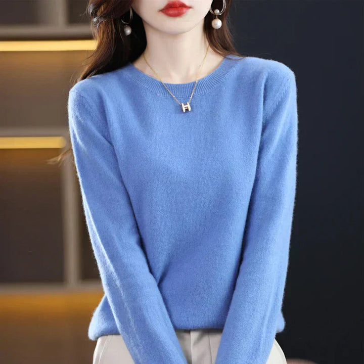 Classic women's crewneck sweater, premium quality, soft, warm & versatile for everyday elegance.