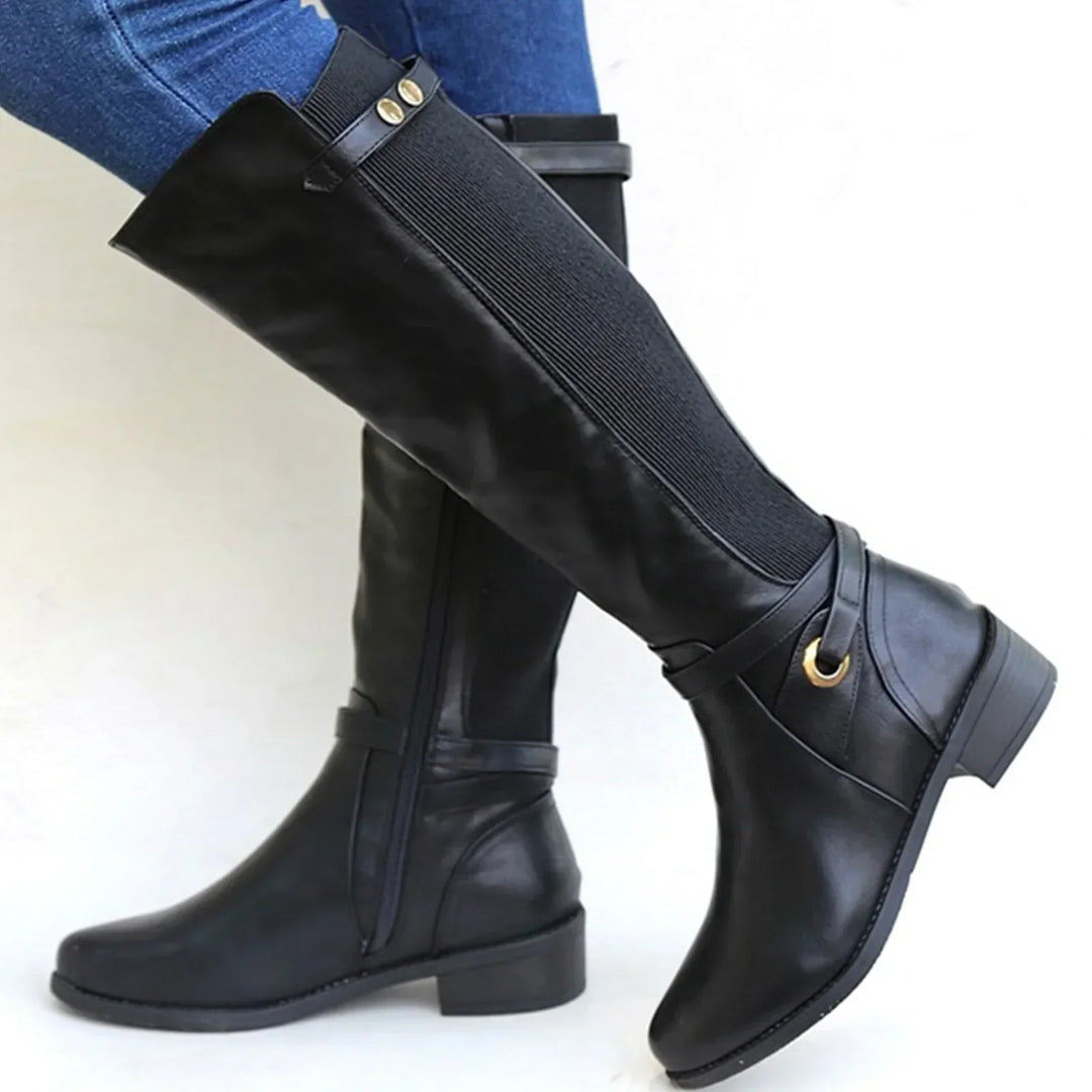 Women's premium orthopedic leather ankle boots in dark brown, perfect for fall and winter comfort and style.