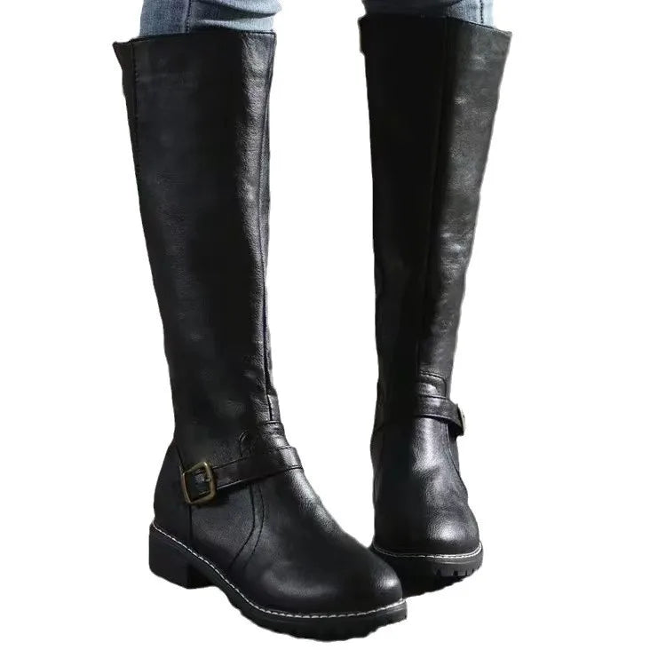 Pair of women's warm winter orthopedic leather boots, designed for ultimate comfort and support