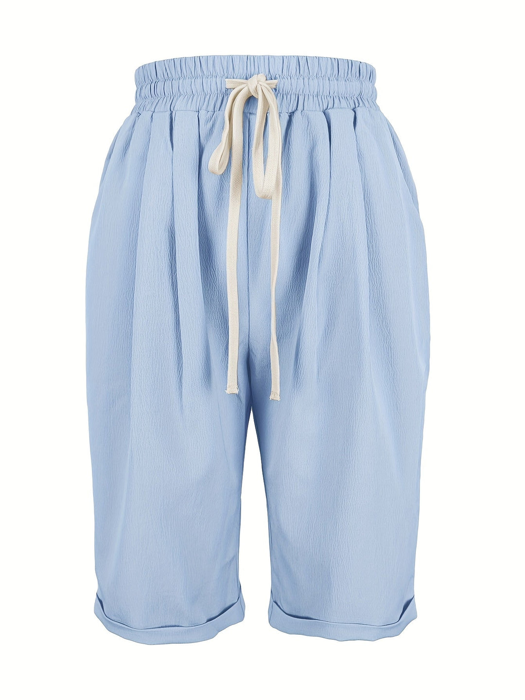 Comfortable women's relaxed fit capri pants with elastic waist for easy pull-on summer style.