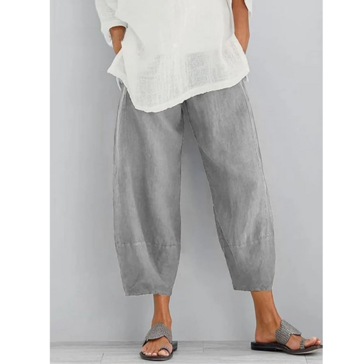 Lightweight women's linen pants, relaxed fit for breezy spring & summer casual wear.