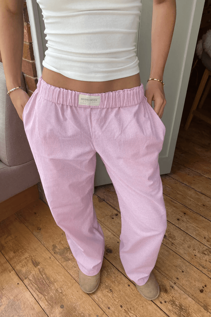 Soft, lightweight women's relaxed fit lounge pants. Ideal comfortable everyday trousers with elastic waist for casual wear.