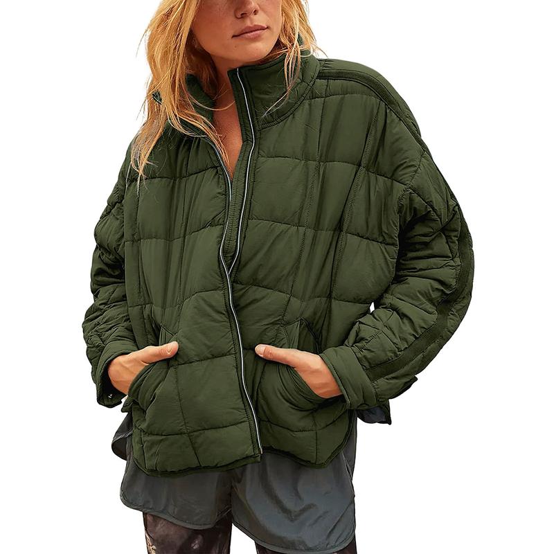 Versatile women's quilted jacket, a warm and stylish option for everyday fall and winter wear.