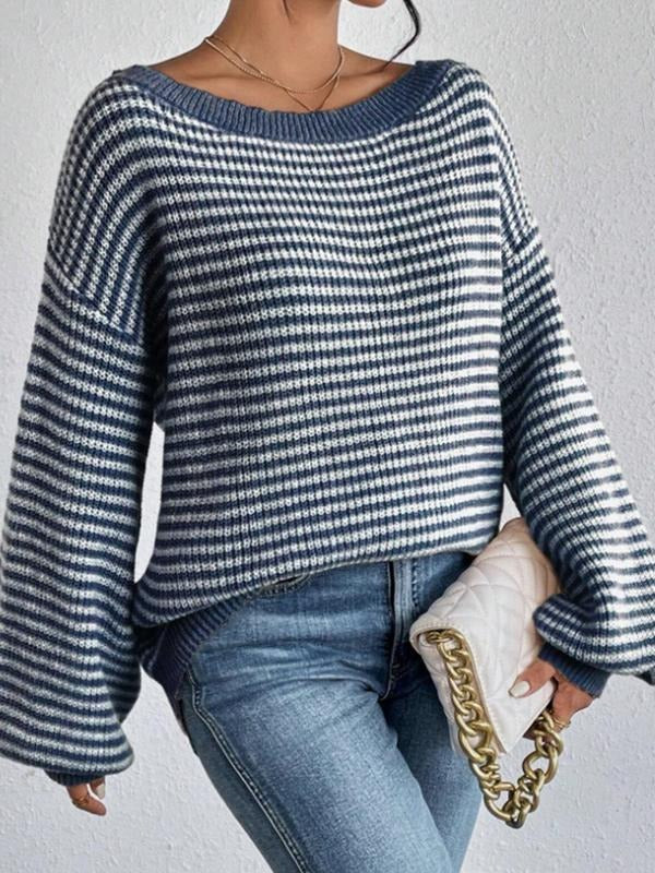Striped women's sweater in a soft knit, providing both style and comfort for fall