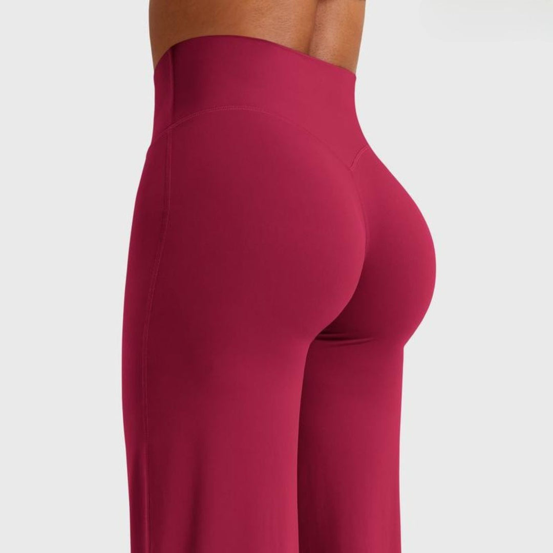 Model wearing women's seamless high-waist sculpt leggings, demonstrating flattering fit and style