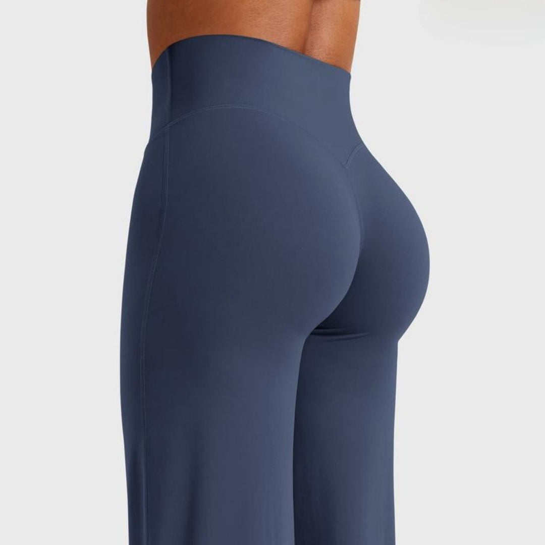 Rear view of women's seamless high-waist sculpt leggings, highlighting butt-sculpting design