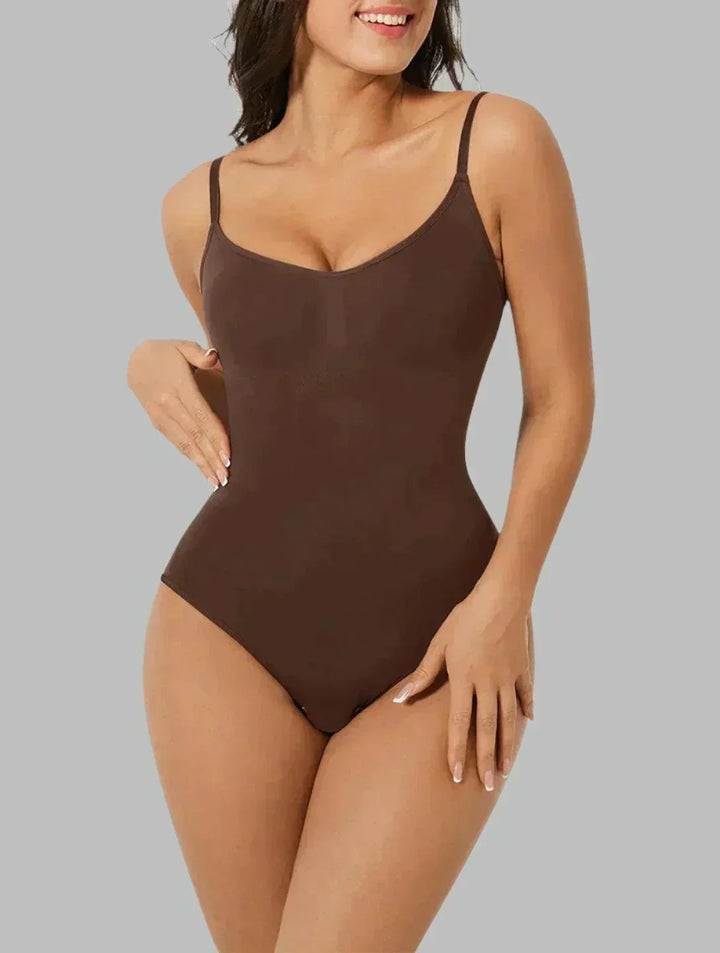 Invisible undergarment: women's seamless shapewear bodysuit for smooth silhouette and curves.