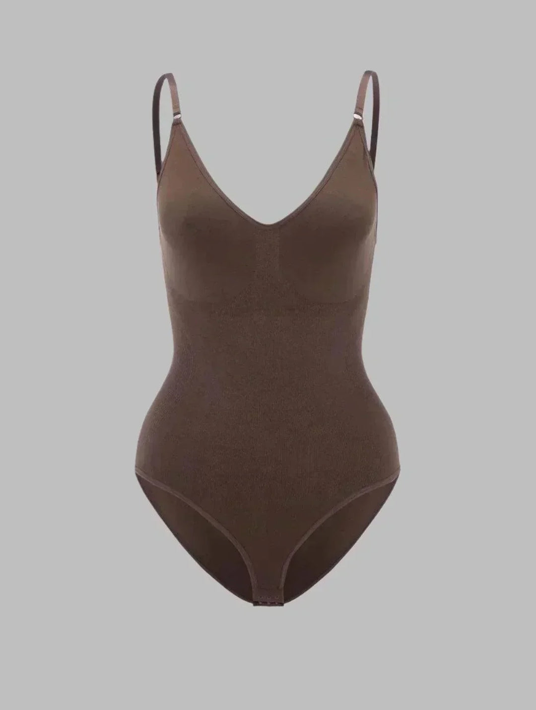 Curvy women's tummy control shapewear bodysuit, enhancing natural body shape with a butt lift.
